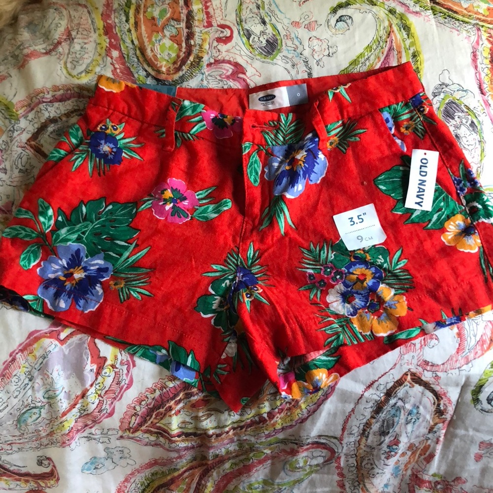 Hawaiian print old navy shorts size 0